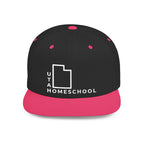 Utah Homeschool Flat Bill Snapback Hat (WHITE embroidery)