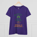 Rooted in Faith Women's Tee — "Growing in Knowledge" Colossians 2:7 Christian T-Shirt