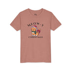 Youth Tee - "Meow-y Christmas" Cute Cat Kids Holiday T-Shirt