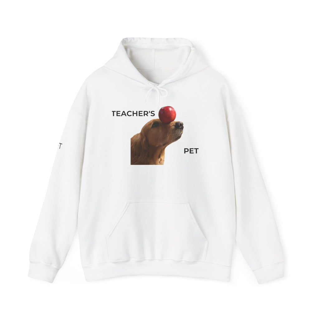 Teacher’s Pet Hoodie – Funny Dog with Apple Design