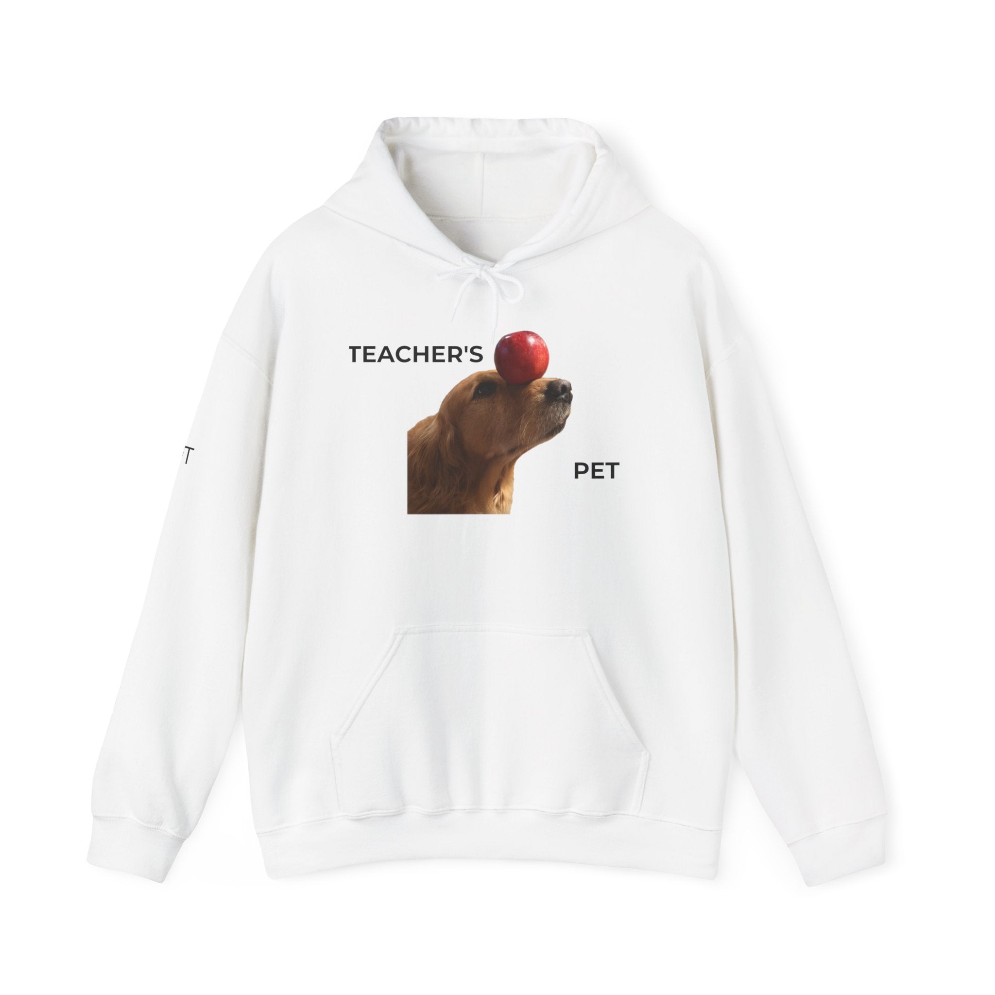 Teacher’s Pet Hoodie – Funny Dog with Apple Design