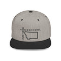 Montana Homeschool Flat Bill Snapback Hat (BLACK embroidery)