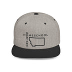 Montana Homeschool Flat Bill Snapback Hat (BLACK embroidery)