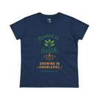 Rooted in Faith Women's Tee — "Growing in Knowledge" Colossians 2:7 Christian T-Shirt