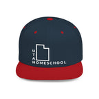 Utah Homeschool Flat Bill Snapback Hat (WHITE embroidery)