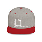 Utah Homeschool Flat Bill Snapback Hat (WHITE embroidery)