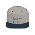 Florida Homeschool Flat Bill Snapback Hat (BLACK embroidery)