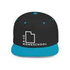 Utah Homeschool Flat Bill Snapback Hat (WHITE embroidery)