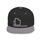 Utah Homeschool Flat Bill Snapback Hat (WHITE embroidery)